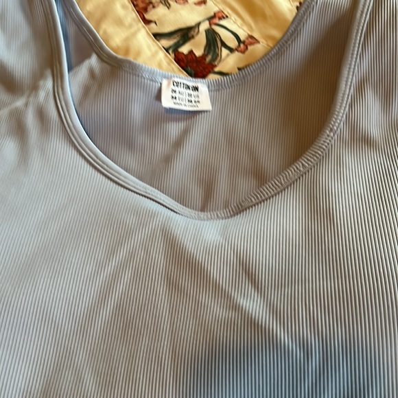 Women’s size 22 curve active rib crop tank blue - Picture 2 of 4